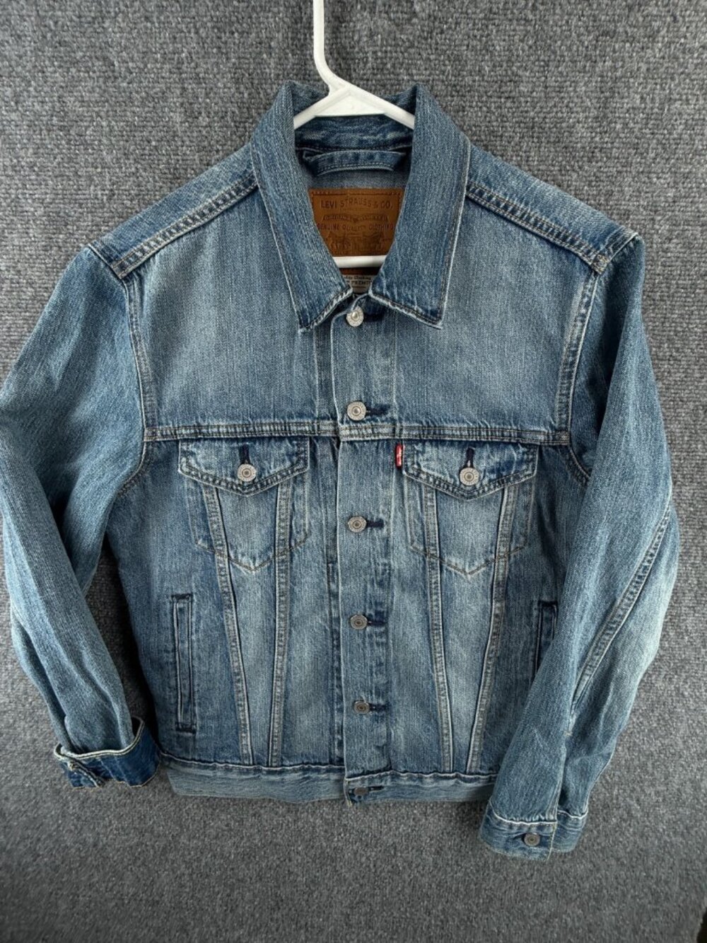 Levis Premium Denim Jacket Small Blue Metal Buttons Type 3 Cotton Lyocell Men